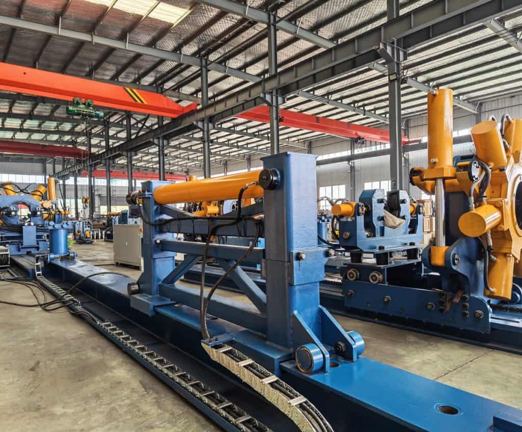 Galip bucking unit main frame and rotating spindle assembly on the manufacturing floor